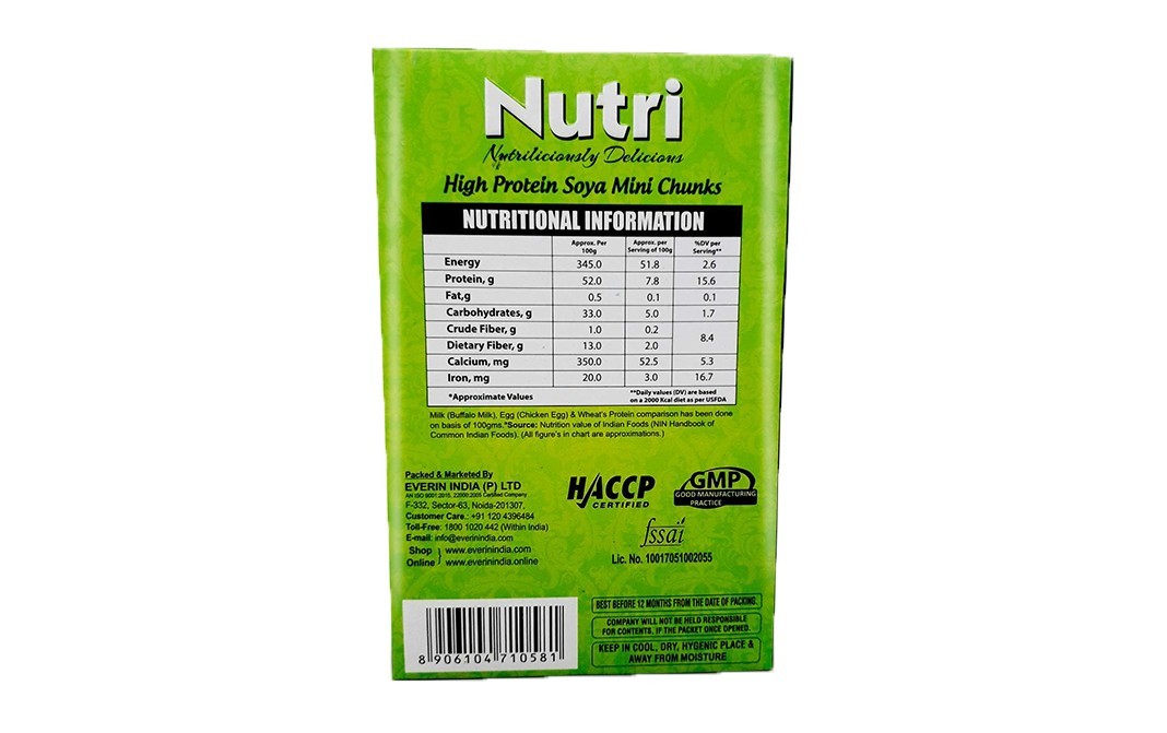 Everin Nutri High Protein Soya Mini Chunks   Pack  200 grams
